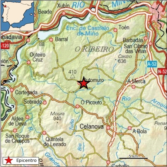 Galicia registra tres pequeños terremotos en una semana
