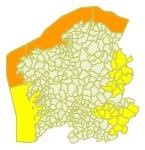 La montaña de Lugo y Ourense tendrá este jueves aviso amarillo por nieve y parte del litoral, naranja por oleaje