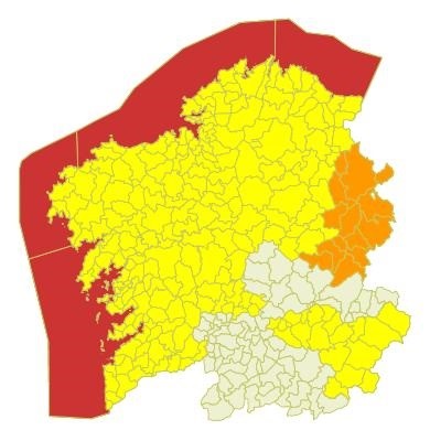 Alerta roja por temporal costero en el litoral de las provincias de A Coruña y Pontevedra
