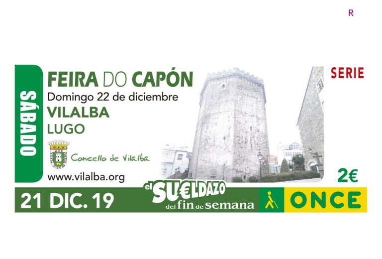 El cupón de la Once del sábado homenajea a la Feria del Capón de Vilalba (Lugo)