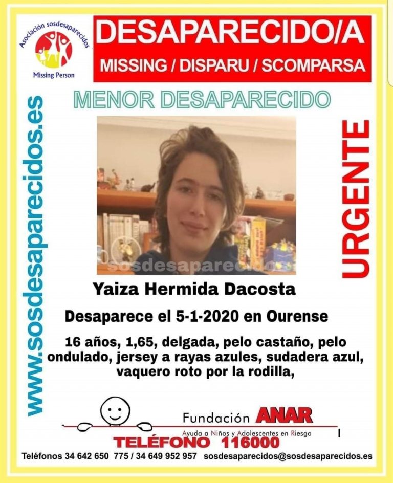 Prosigue sin novedad la búsqueda de la menor desaparecida en Ourense