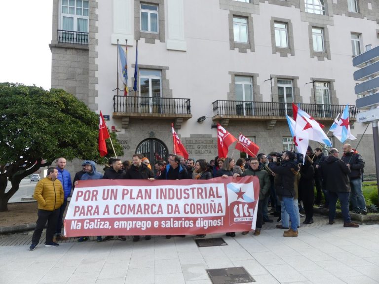 La CIG realiza la primera protesta contra el nuevo goberno de PSOE y Unidas Podemos