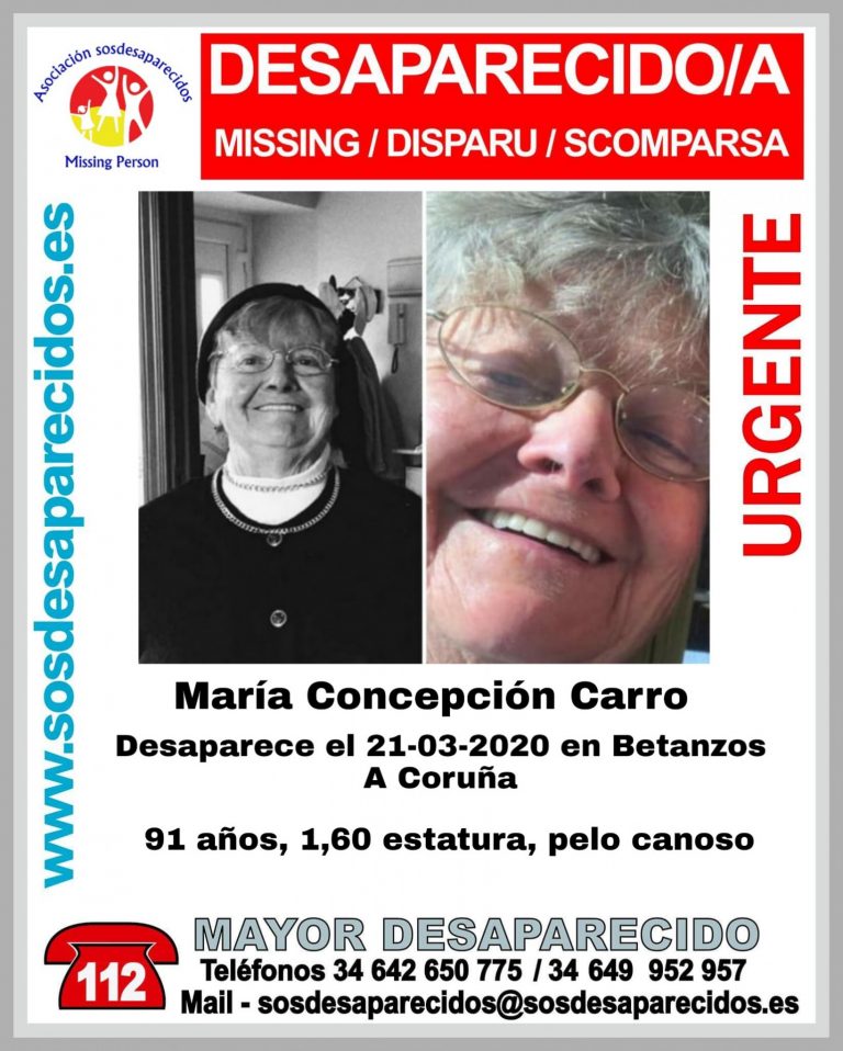 Piden ayuda para encontra a la mujer de 81 años desaparecida en Betanzos