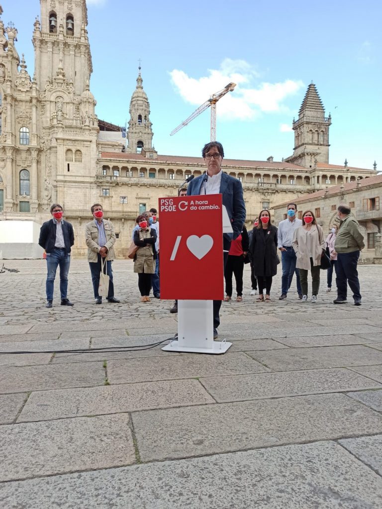 El ministro Illa llama a romper «la inercia» en Galicia y expresar «lo que es un clamor»: «Tiene que haber un cambio»