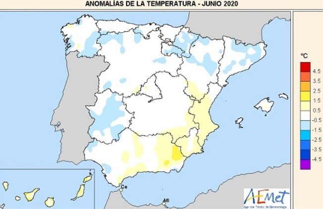 Junio, primer mes de 2020 que no es más cálido que la media, sino normal y húmedo y resultó frío en el sur de Galicia