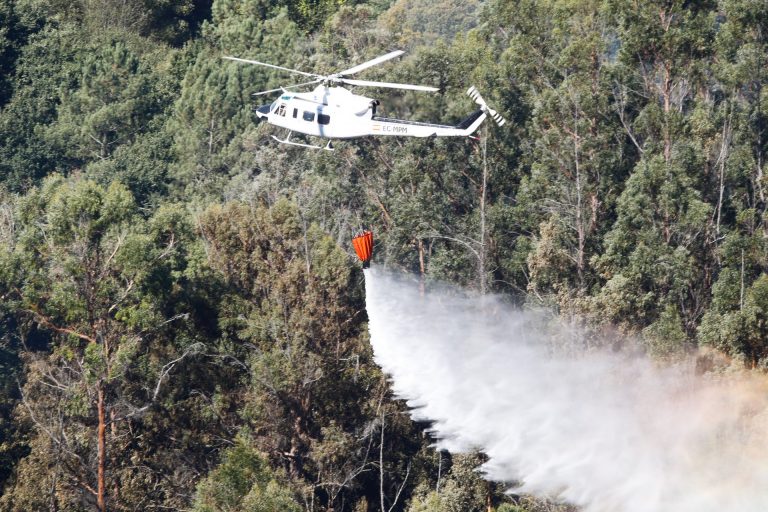 Estabilizado un incendio registrado en Crecente, que afecta también a Cortegada, tras calcinar unas 20 hectáreas