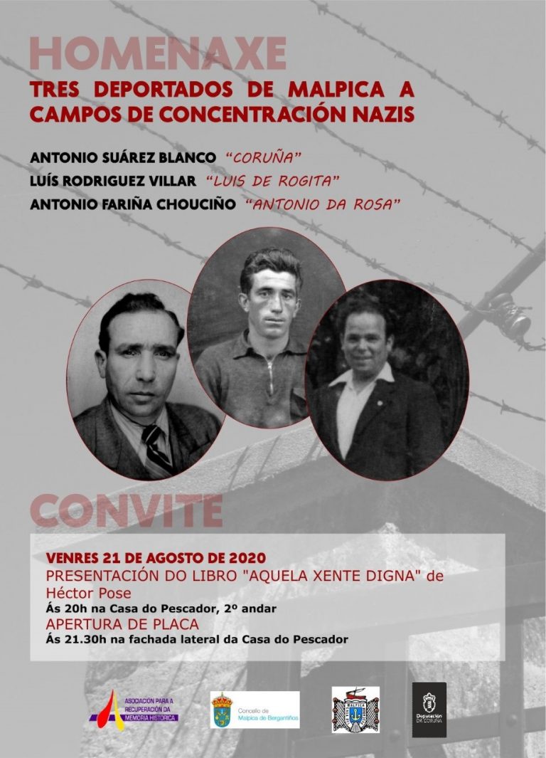 Malpica acoge el viernes un acto de homenaje a tres vecinos deportados a campos de concentración nazis