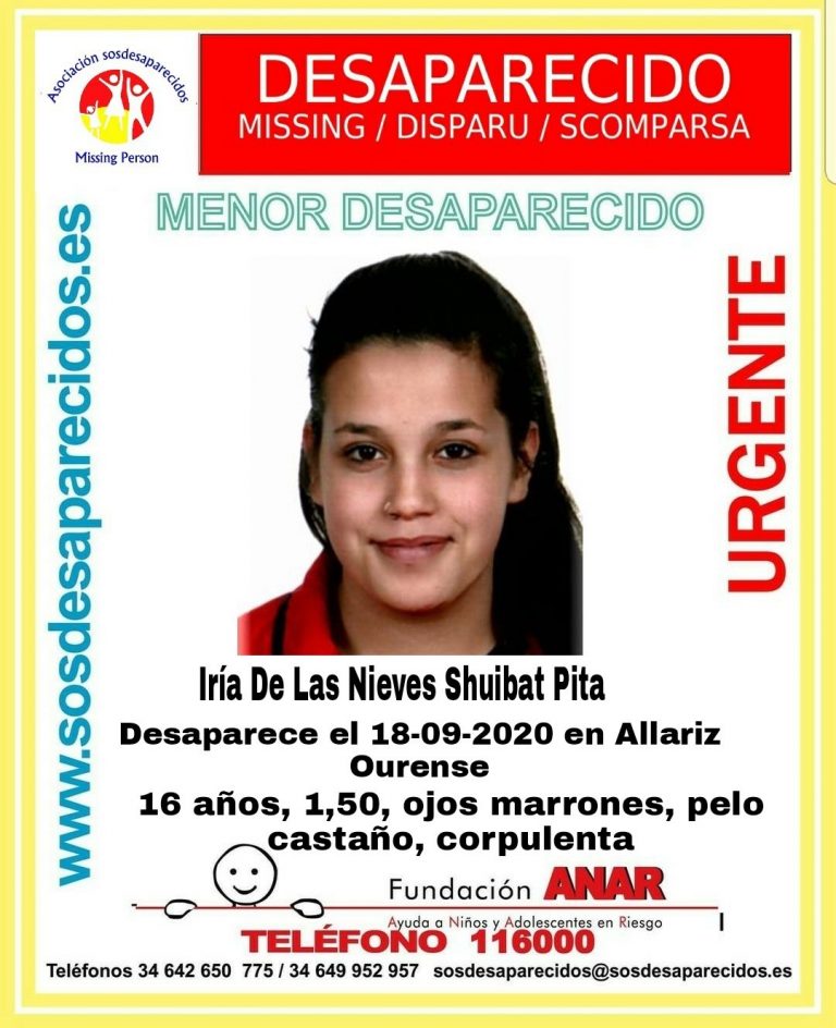 Buscan a esta joven de 16 años desaparecida desde el pasado viernes en Allariz