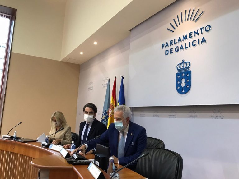 Coronavirus.-El popular Diego Calvo preside la comisión de reactivación, acompañado de Encarna Amigo (PP) y Presas (BNG)