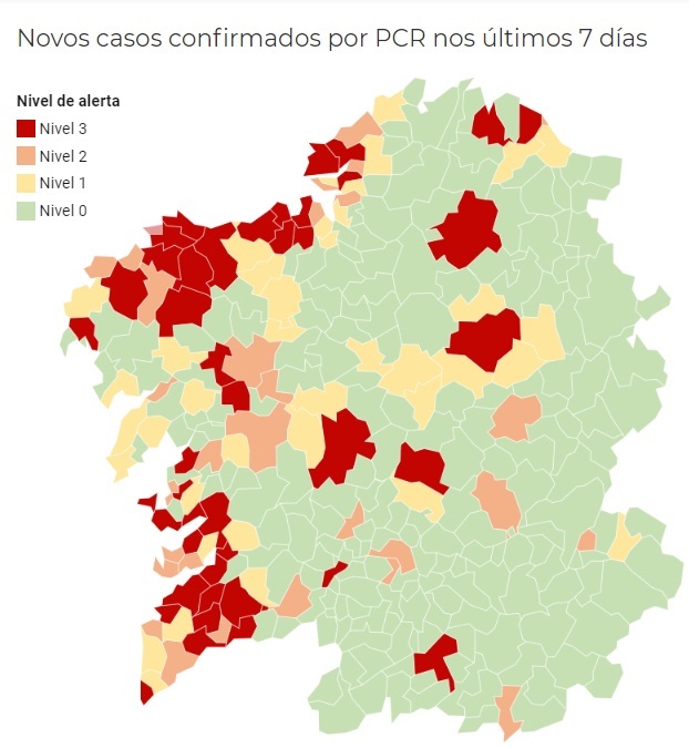 Ourense y otros tres municipios consiguen salir de la alerta roja por COVID