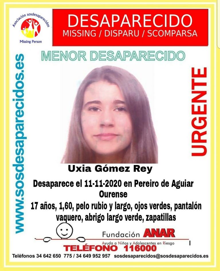 Buscan a una menor desaparecida desde el pasado día 11 en Pereiro de Aguiar