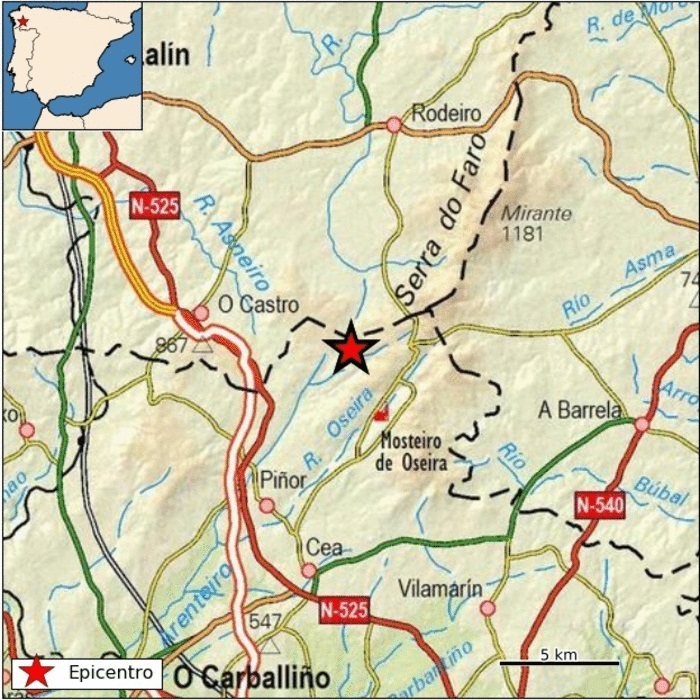 Detectados dos terremotos de baja intesidad en Friol y Piñor con 20 minutos de diferencia
