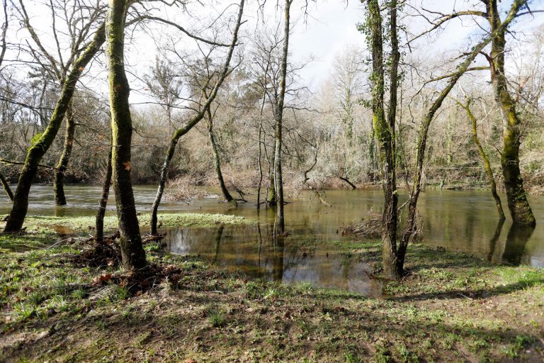 Las crecidas de ríos causan inundaciones y cortes de tráfico en el sur de la provincia de Pontevedra