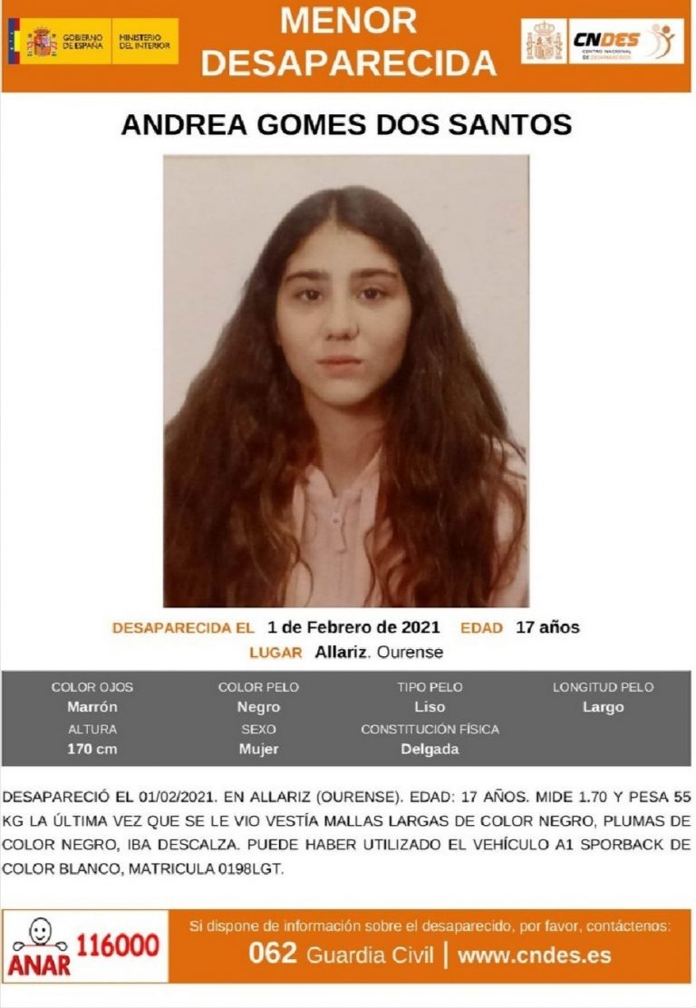 Buscan una joven de 17 años desaparecida el pasado lunes en Allariz
