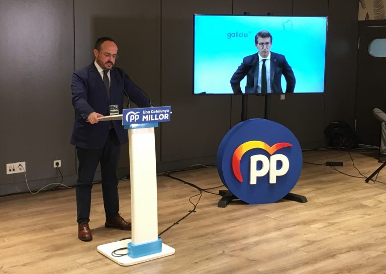 Feijóo participa este domingo de manera telemática en un acto de campaña del PP en Cataluña