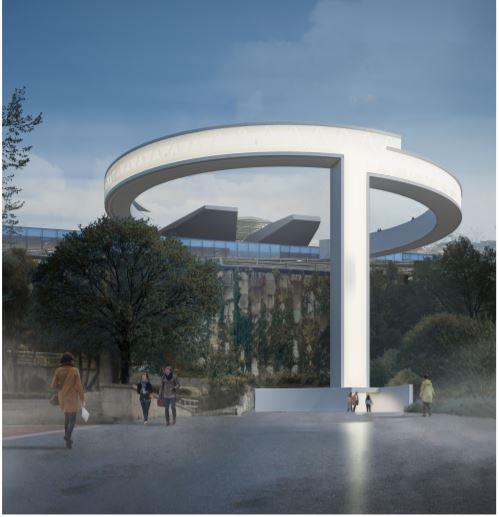 Un círculo elevado a 45 metros con dos ascensores, idea ganadora del concurso para unir García Barbón y Vía Norte