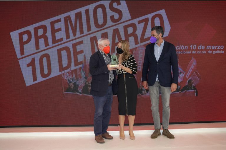 CC.OO. reconoce la «lucha» de la ministra Díaz y los sindicalistas Ángel Cameselle y Xosé Gómez en el ámbito laboral