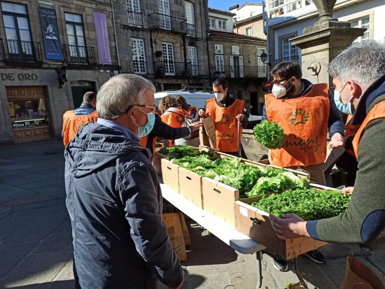 Agricultores regalan lechugas en Santiago para denunciar sus bajos precios