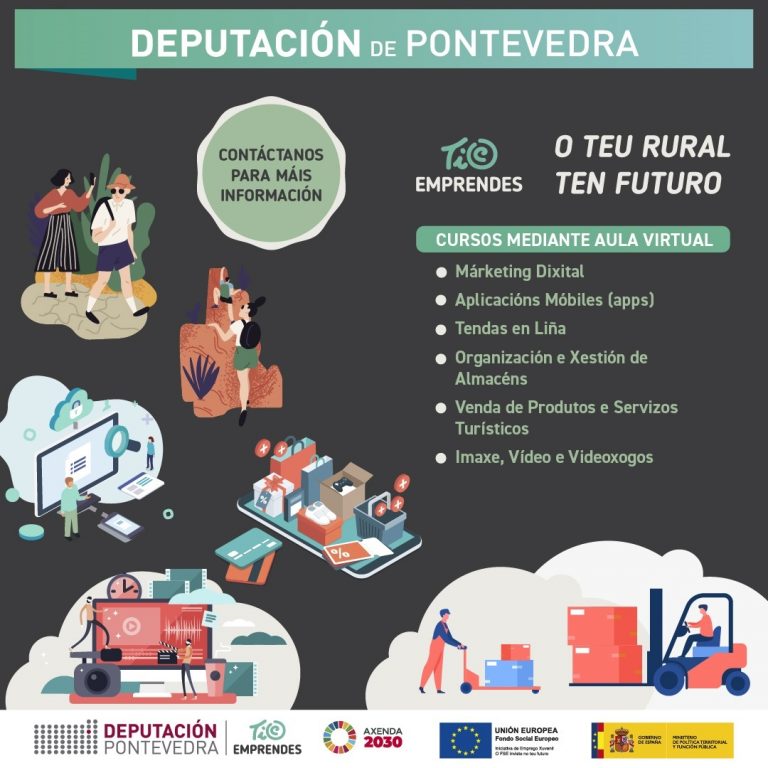 Una veintena de jóvenes del rural participará en un curso de Marketing Digital impulsado por la Diputación de Pontevedra