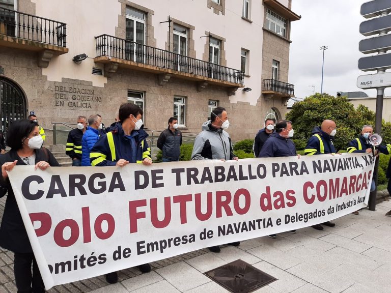 Representantes sindicales de Navantia Ferrol y Fene se movilizan para exigir carga de trabajo
