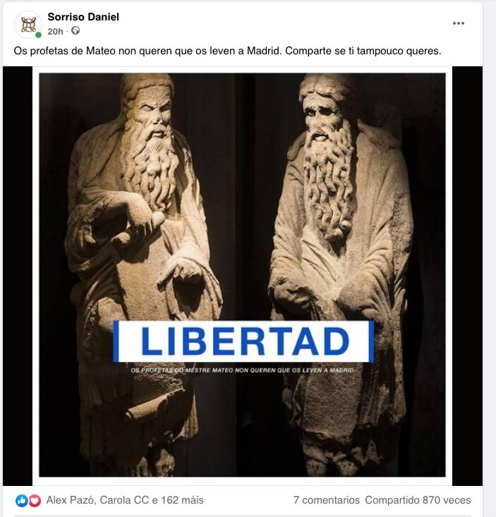 Impulsan una iniciativa en redes sociales con el lema ‘Los profetas del Mestre Mateo no quieren que los lleven a Madrid’