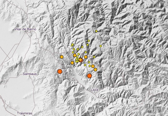 El sur de la provincia de Ourense registra 31 movimientos sísmicos en seis días