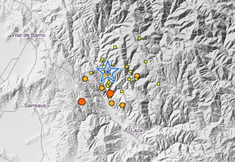 El área de Laza (Ourense) registra otros 20 movimientos sísmicos en menos de 24 horas
