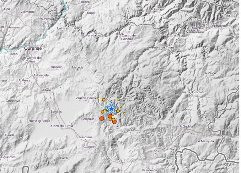 Laza (Ourense) suma otros nueve temblores en las últimas 24 horas, entre ellos el más fuerte de los últimos días