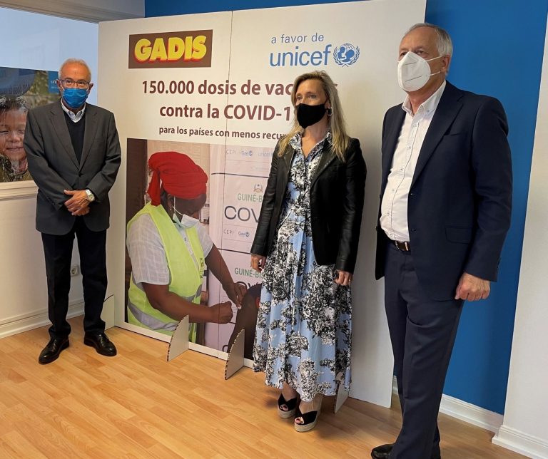 Gadis colabora con Unicef para enviar 150.000 vacunas contra la Covid-19 a países con menos recursos