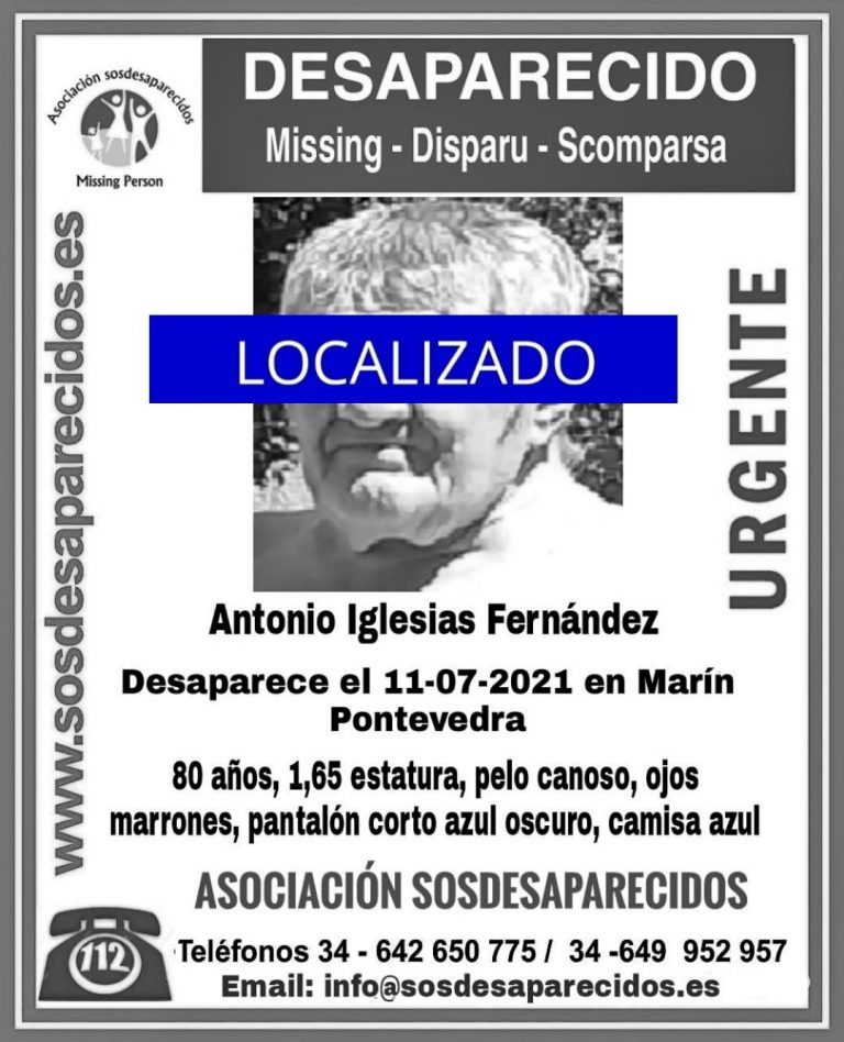Hallan con vida en Marín al hombre de 80 años que llevaba desaparecido desde el domingo