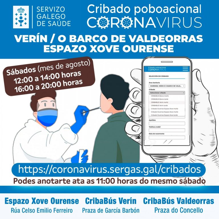 Cvirus.- Detectados otros cinco positivos tras más de mil PCR realizadas en el ‘VaciCrib’ de Ourense