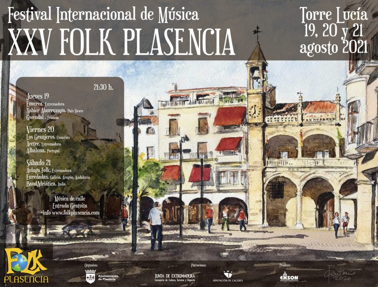 El Festival de Música Folk de Plasencia celebra este año su 25 aniversario del 19 al 21 de agosto, al que acudirá Uxía
