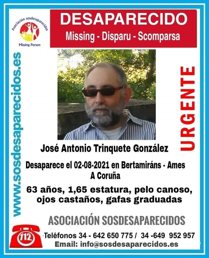 Buscan a un hombre de 63 años desaparecido en Bertamiráns