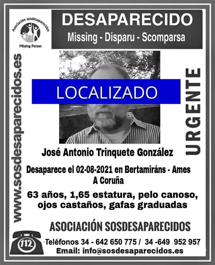 Localizado el hombre de 63 años desaparecido en Ames