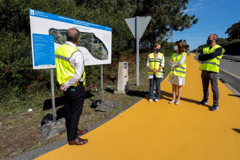 La Xunta prevé finalizar la renovación de aceras en Oia y el carril bici de la PO-552 a final de año