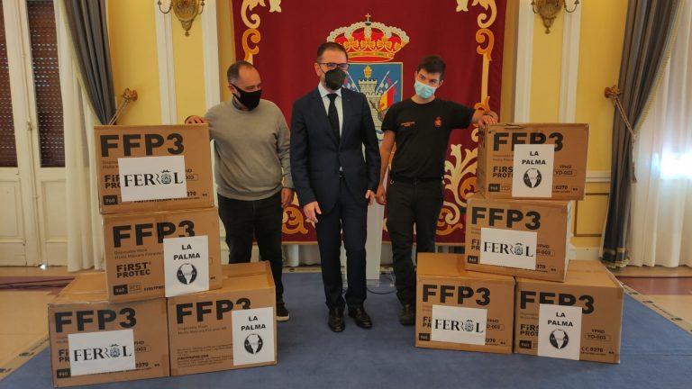 El Ayuntamiento de Ferrol envía 7.500 mascarillas FFP3 a los servicios de Protección Civil de La Palma