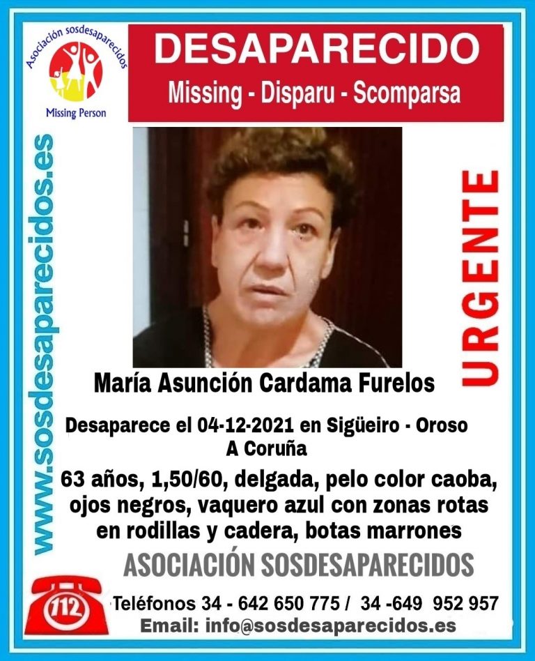 Sigue la búsqueda de una mujer de 63 años desaparecida desde el pasado sábado en Oroso (A Coruña)