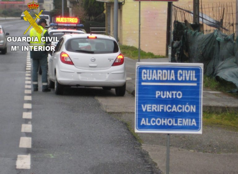 La Guardia Civil realizó 2.544 pruebas de detección de alcohol y drogas en Fin de Año en Galicia, con 70 positivos