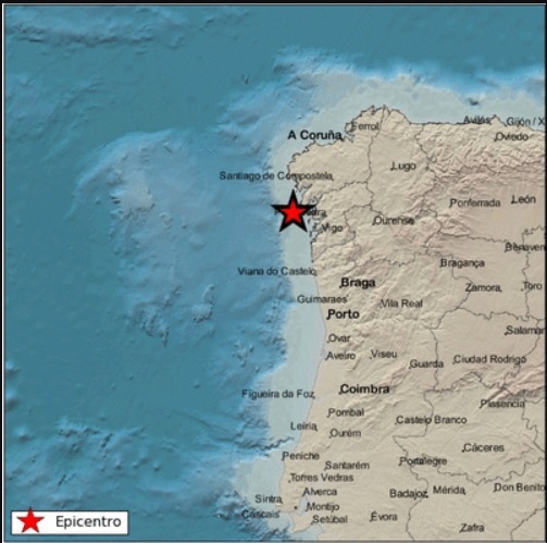 Registrado un pequeño terremoto frente a la costa de Ribeira