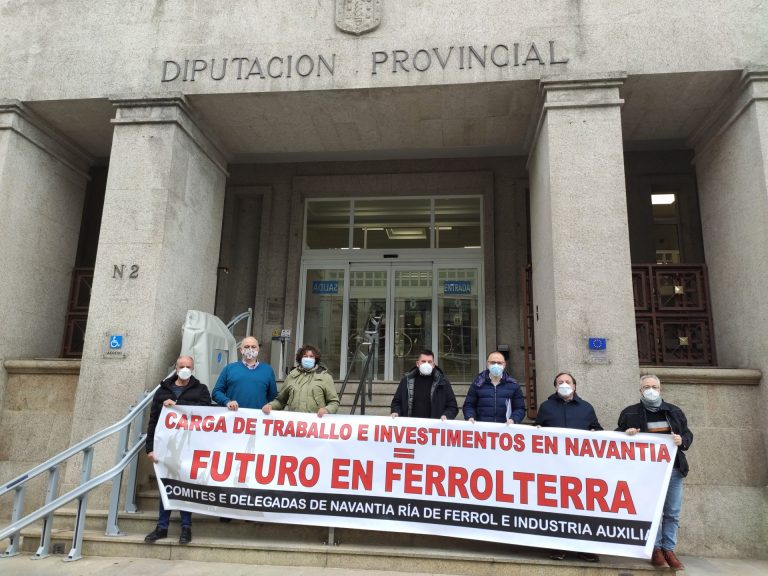 El presidente de la Diputación de A Coruña muestra su «apoyo» y «colaboración» a trabajadores de Navantia Ferrol y Fene