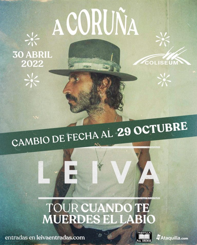 El concierto de Leiva en A Coruña, aplazado hasta el 29 de octubre