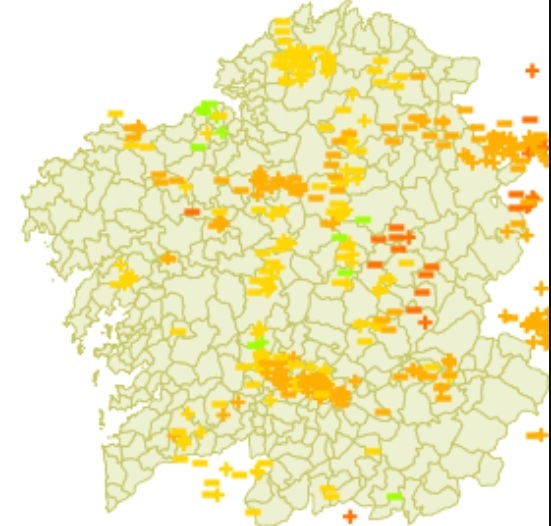 Galicia registra más de medio millar de rayos en una tarde de tormentas