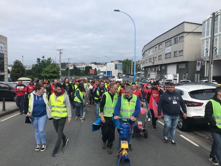 Segunda jornada de huelga por un convenio en el sector del metal en la provincia de A Coruña, con seguimiento del 80%