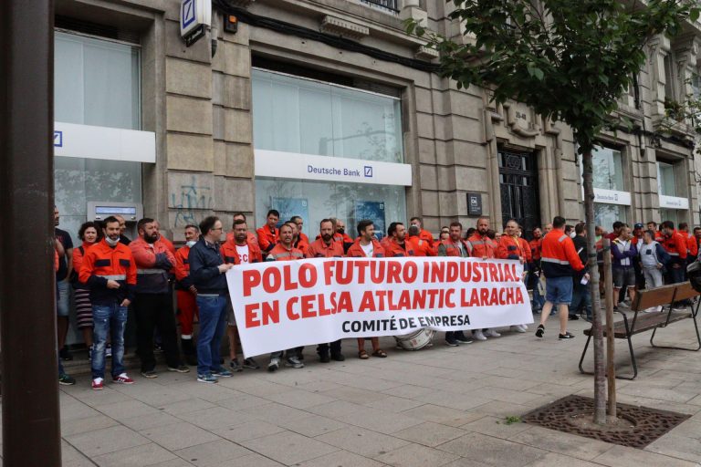 Trabajadores de Celsa Atlantic protestan en A Coruña contra las «maniobras especulativas» de acreedores y fondos