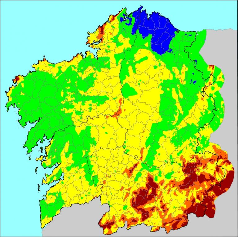 La provincia de Ourense se encuentra este lunes en riesgo alto o extremo por incendio