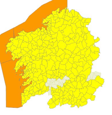 La alerta amarilla por lluvia se desactiva en Galicia, pero sigue el aviso por viento en Lugo y Montaña de Ourense