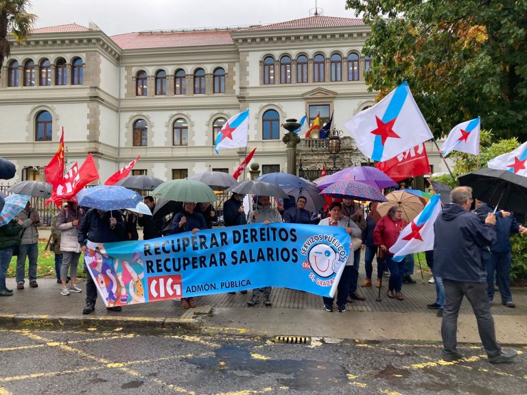 La CIG protesta ante la Xunta contra unos Orzamentos «sin ningún complemento salarial» adicional al estatal