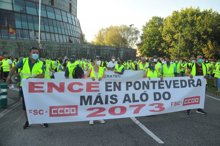 Alegría entre los trabajadores de la fábrica de Ence en Pontevedra: «Hoy es un día de celebración»