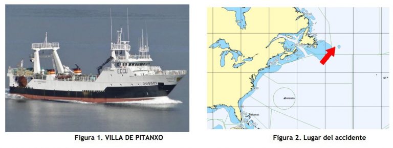AV.- La última posición del Pitanxo arroja que navegaba con olas de 10 metros cuando el aparejo ejerció «un fuerte tiro»