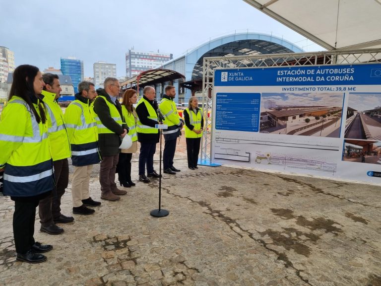 Ethel Vázquez destaca los avances en la nueva estación de autobuses de A Coruña, con el inicio de las cimentaciones